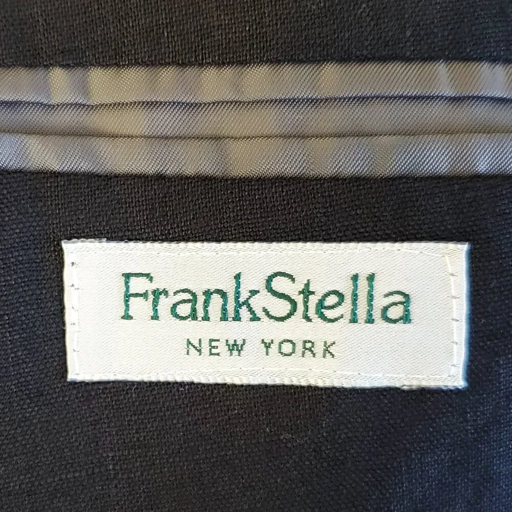 Haspel Frank Stella Mens Black 100% Linen Sport Coat Blazer Jacket 43R